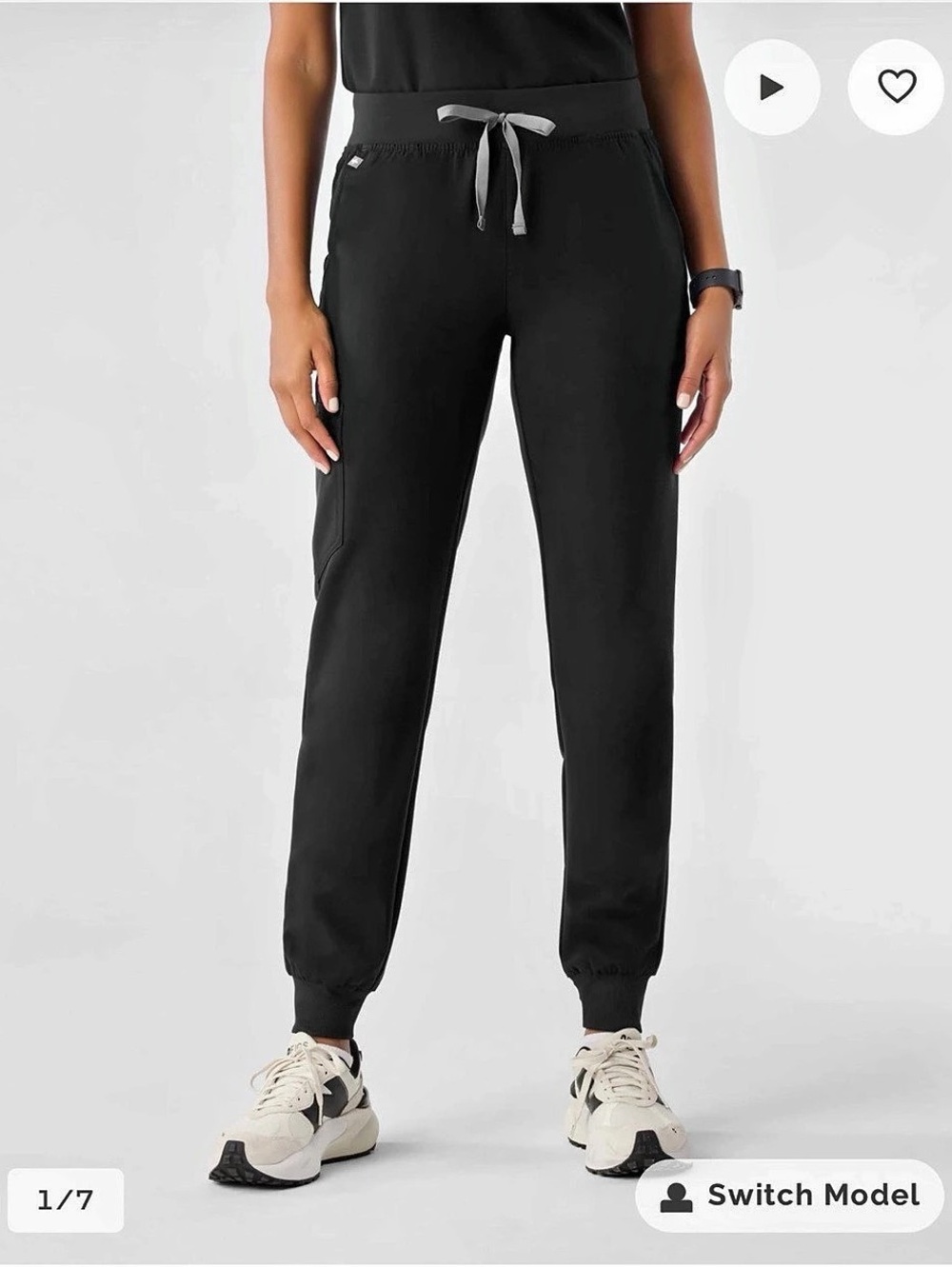 FIGS Zamora Jogger Scrub Pant Black Jogger Scrub Pants Like New